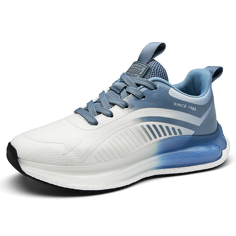 AOKANG Breathable Low top Popcorn Casual Running Shoes Men’s White Blue
