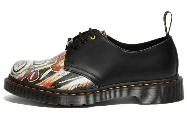 Jean Michel Basquiat x Dr.Martens Comfortable Low top Casual Shoes Unisex Black