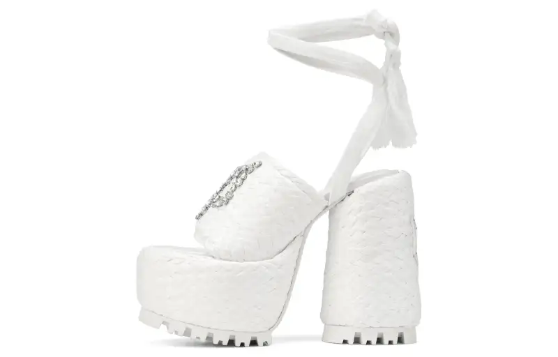 Naked Wolfe Beach Leather One Strap Sandals 14.5cm Women's White
