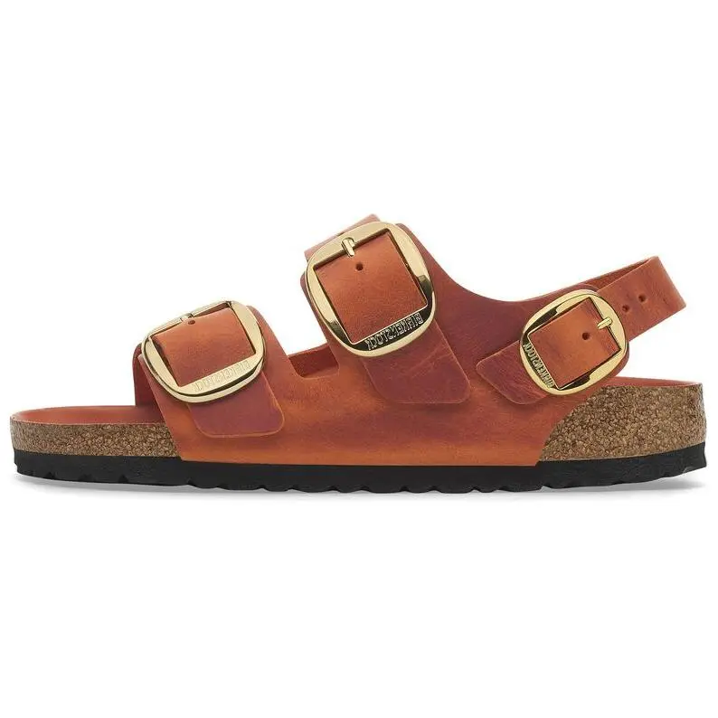 Birkenstock Milano Big Buckle One Strap Sandals Women's Orange Narrow