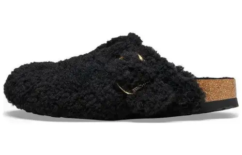 Birkenstock Boston Buckled Shearling Slippers
