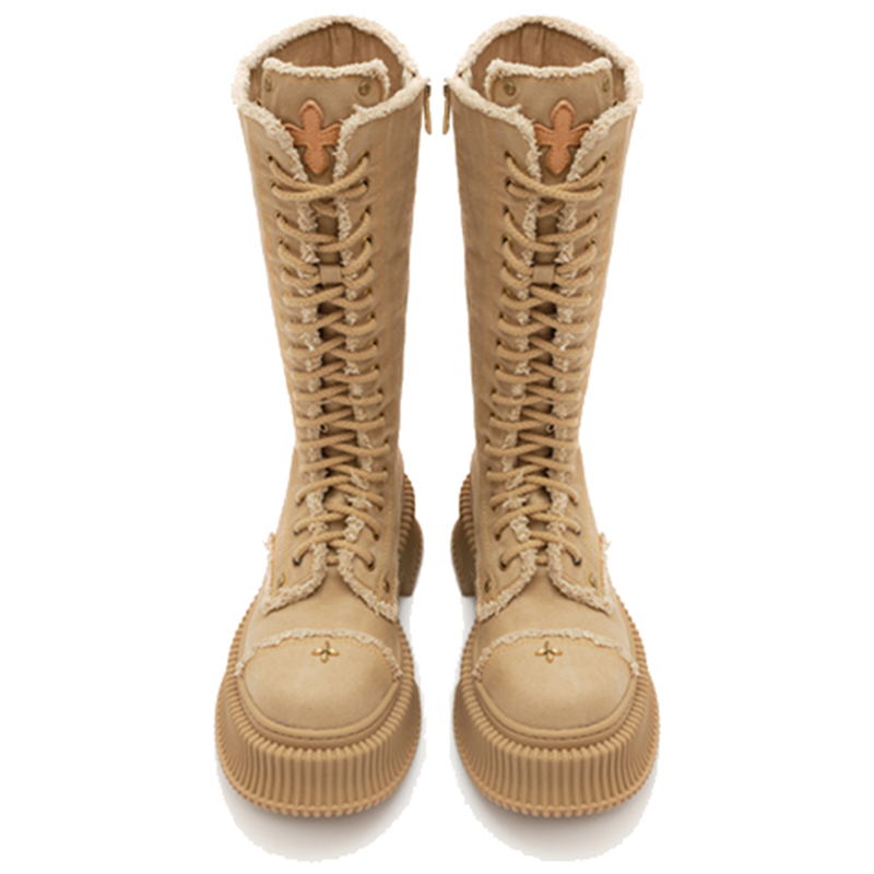 SMFK Knee high Boots Low top Women's Wheat