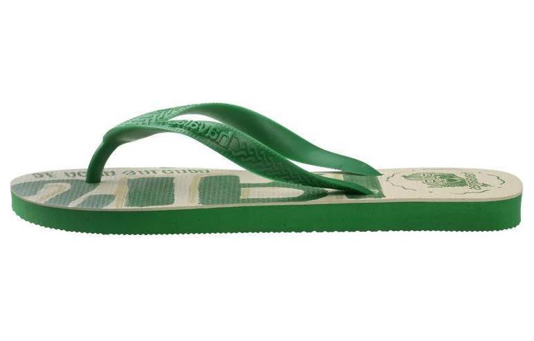 Farm Rio x Havaianas Slip Resistant Abrasion Resistant Flip Flops Women's Green Beige