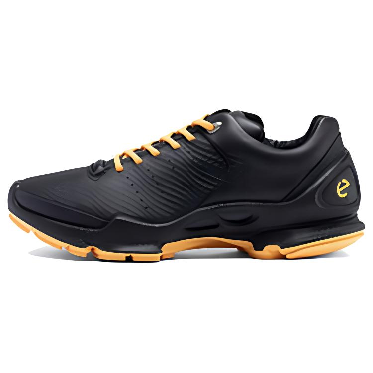 Ecco Ebook Biom C кожаный Спортивная круглая голова со шнурками Резиновая подошва нескользящие Устойчивый к износостойкому низкокурснику для отдыха обувь мужской стиль черный апельсин