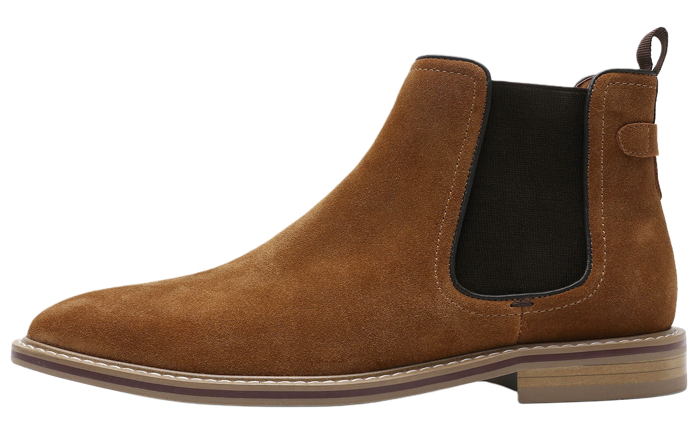 Desai Top Grain Cow Leather Ankle Length Chelsea Boots Men's Rusty Red