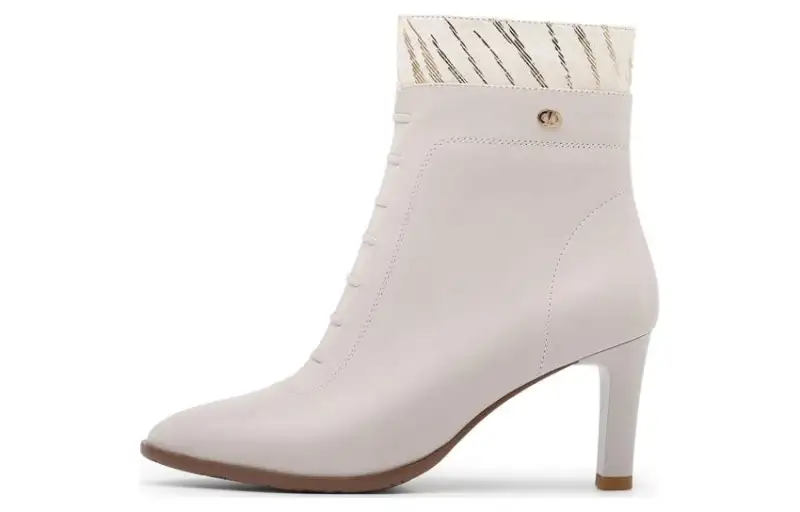 Chrisdien Deny Leather Ankle Boots 7.5cm Women's White
