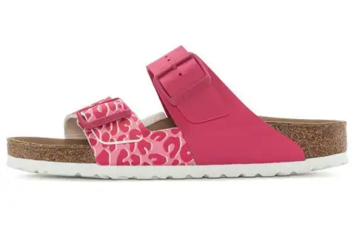 Birkenstock Synthetic Leather Slide Slippers Comfortable Round Tip, Commute Versatile, Height Increasing Platform