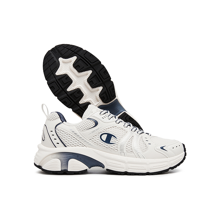 Champion Synthetic Leather, Textile Low top Running Shoes Women’s Milk White/Midnight Blue
