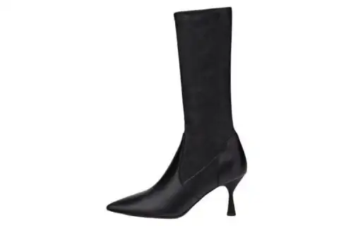 AGL Leather Knee high Boots 7cm Women's Black