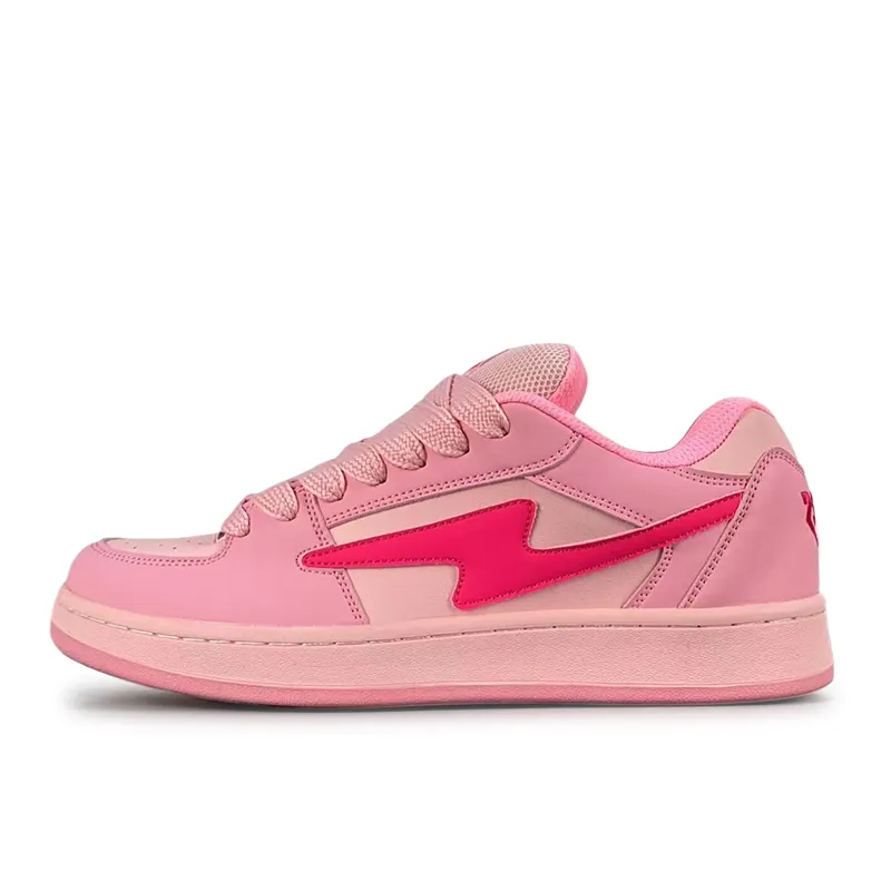 LuzaoT SUPER DRAG Lightning Puffy Shoes Low top Skateboard Shoes Women's Peach Pink