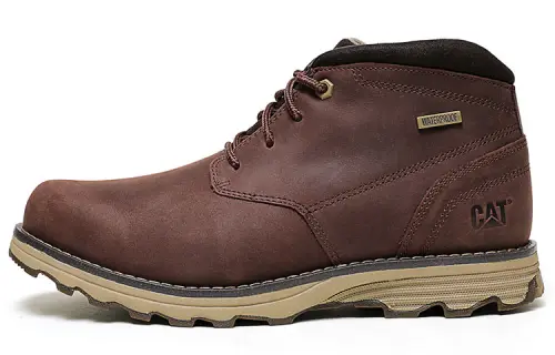 CAT Leather Ankle Length Outdoor Boots Men's Tan