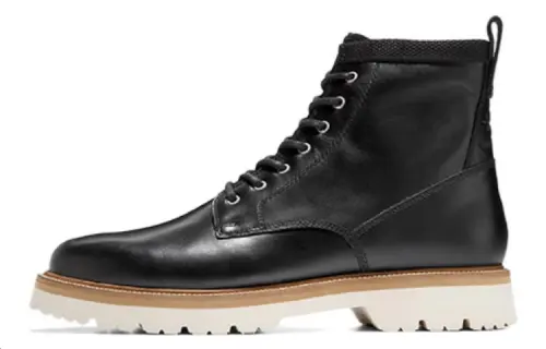 COLE HAAN Cow Leather Crew Combat Boots Men's Black
