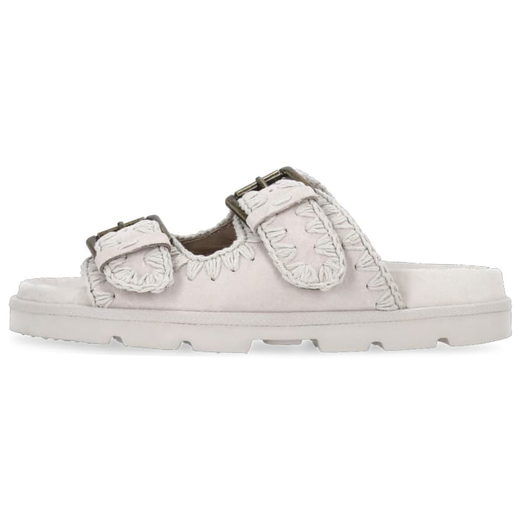 MOU Rubber Sole Abrasion Resistant Slide Slippers Women's Beige