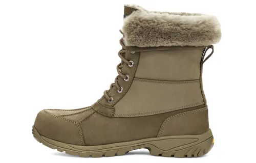 UGG Butte Mono Leather Short Combat Boots Men's Army Green