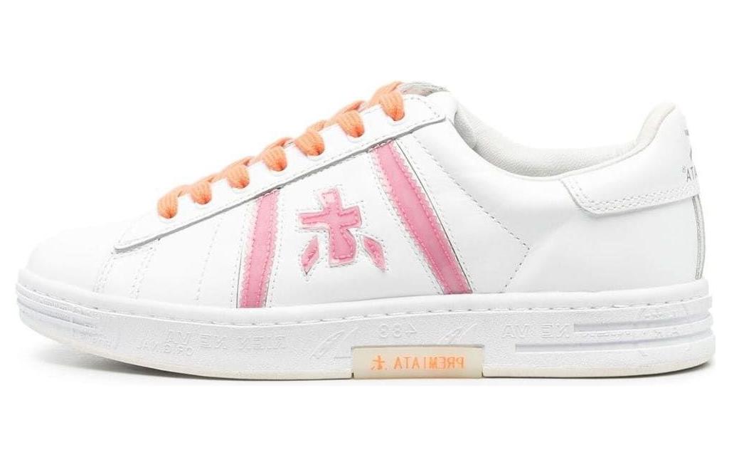 PREMIATA Calfskin Low top Skateboard Shoes Men's White Pink