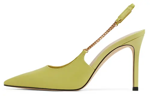 CHARLES&KEITH Pu Slim Heel High Heels 8.9cm Women's Mustard Yellow
