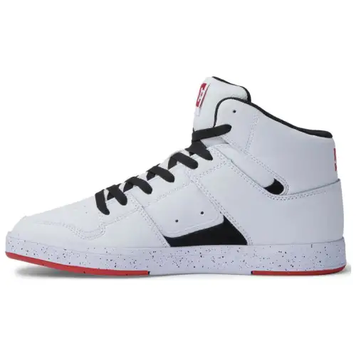 DC Shoes Leather Slip Resistant Abrasion Resistant Low top Skateboard Shoes Men's White Red Black