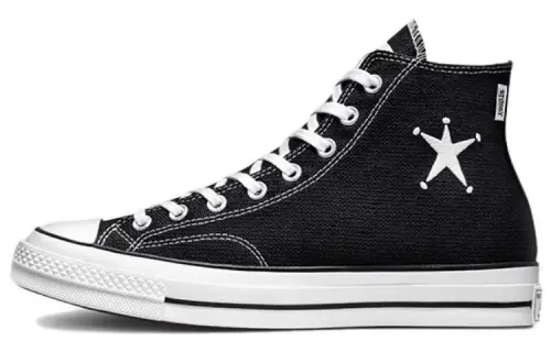 Converse x Stussy Chuck Taylor All Star Slip Resistant Abrasion Resistant High top Canvas Shoes Unisex Black White