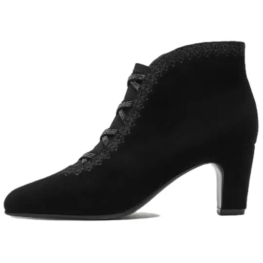 HARSON Suede Ankle Boots 6.5cm Women's Black