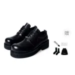 TERRA INCOGNITA Round Tip Derby Top Grain Cow Leather Men's Casual Leather Shoes Men's Black