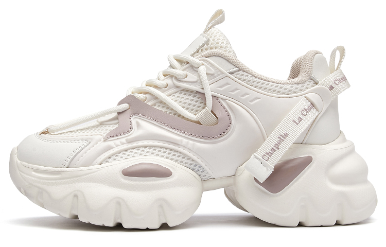 La Chapelle Synthetic Leather, Textile Lightweight Low top Chunky Sneakers Women's