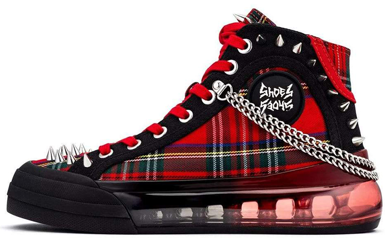Shoes53045 Sneak'Air High top Stylish Skateboarding Shoes Unisex Black Red