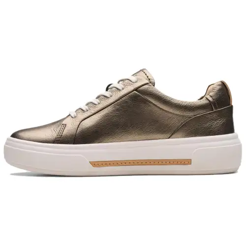 Clarks Leather Comfortable Abrasion Resistant Low top Skateboard Shoes Women's Metallic