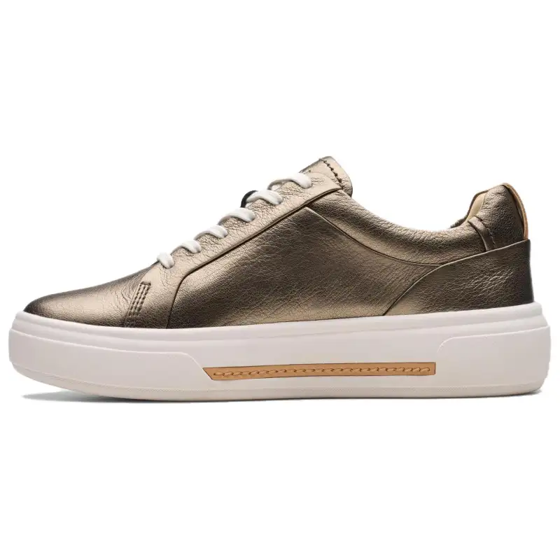 Clarks Leather Comfortable Abrasion Resistant Low top Skateboard Shoes Women's Metallic