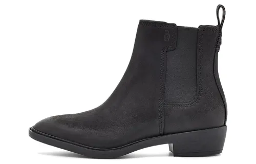 UGG Emmeth Chelsea Leather Boot Short Chelsea Boots Women's Black