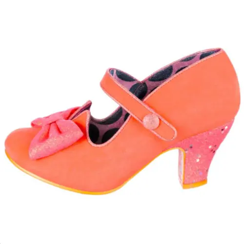 IRREGULAR CHOICE Pu Chunky Heel Mary Jane Shoes 7.2cm Women's Orange