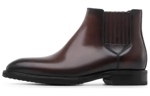Chrisdien Deny Leather Chelsea Boots 3cm Men's Coffee