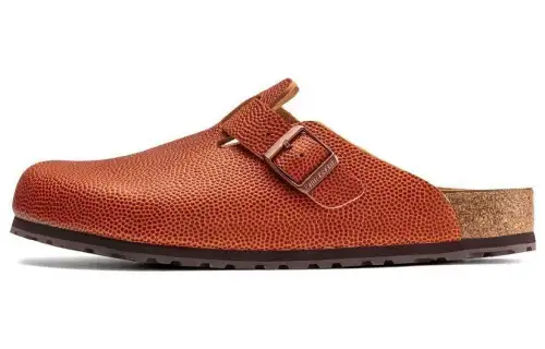 Birkenstock Boston Horween Embossed Natural Leather Ginger Brown