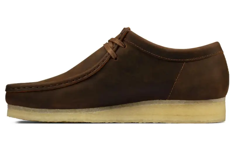 Clarks Wallabee leather lace-up derby shoes