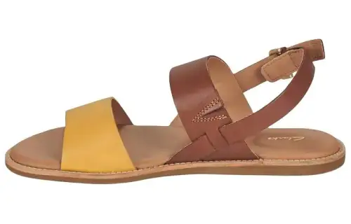 Clarks Leather One Strap Sandals Women's Brown