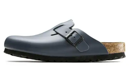 Birkenstock Boston Slip on Closed Toe Slippers Unisex Blue Narrow