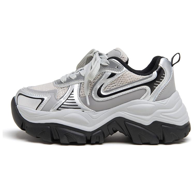 AGSDON Cow Split Leather Low top Chunky Sneakers Women's