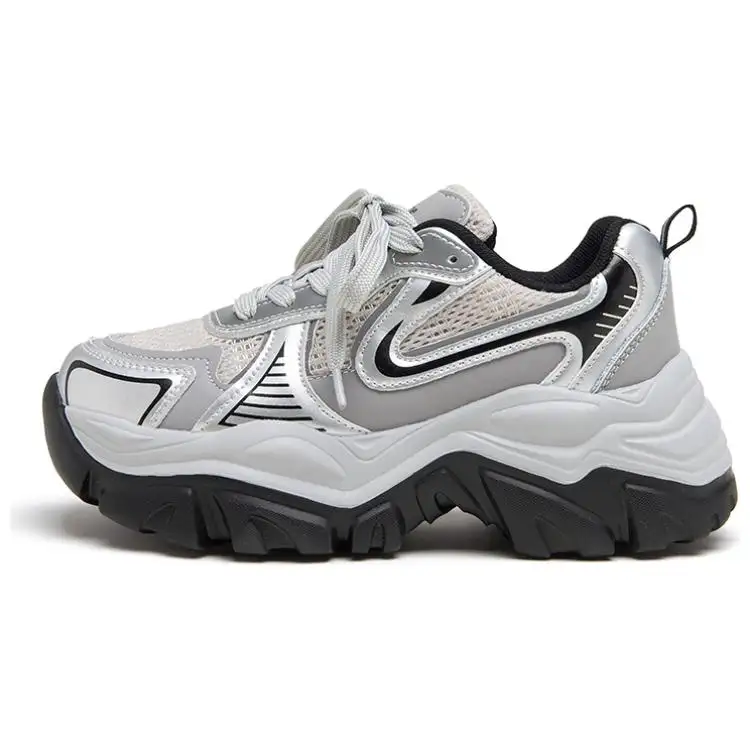 AGSDON Cow Split Leather Low top Chunky Sneakers Women's