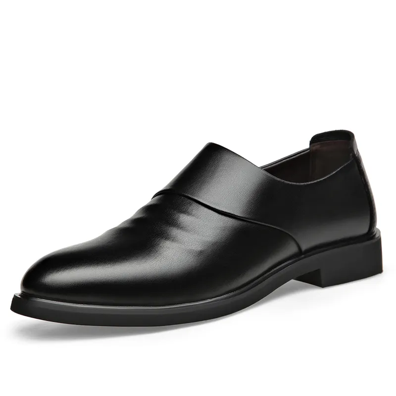 Mulinsen Comfortable and simple, thick sole with inner height increase, fashionable and versatile, formal leather shoes, men's style
