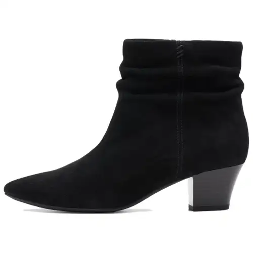Clarks Teresa Skip Suede Ankle Boots 5CM Women's Black