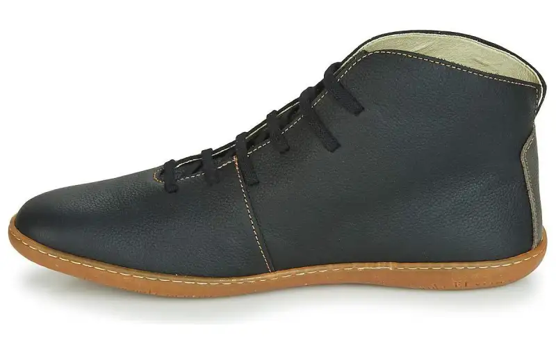 El Naturalista Leather Ankle Boots Unisex Black
