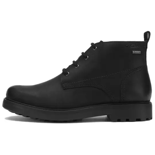 Clarks Chard Mid Gt Cow Leather Combat Boots Men's Black