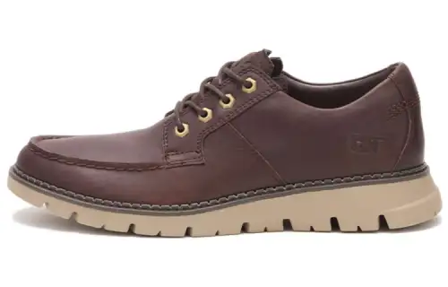 CAT Monitor Leather Ankle Length Combat Boots Umber