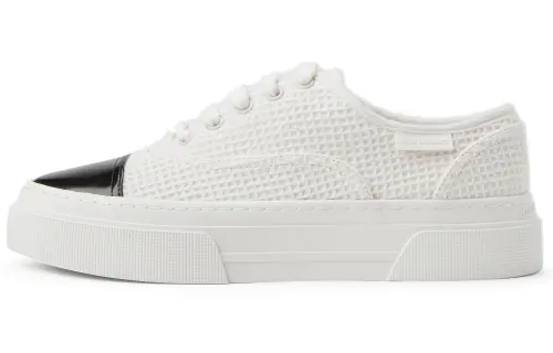 CHARLES&KEITH Small Ck Fabric Low top Casual Shoes 3.5cm Women's Chalk White