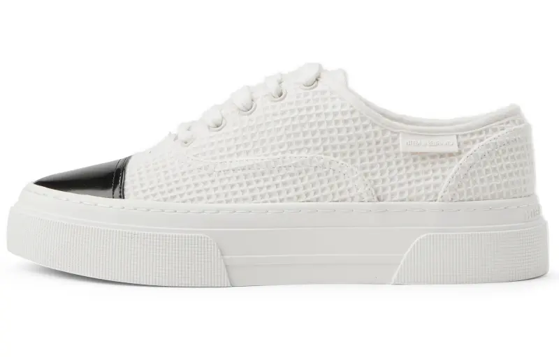 CHARLES&KEITH Small Ck Fabric Low top Casual Shoes 3.5cm Women's Chalk White