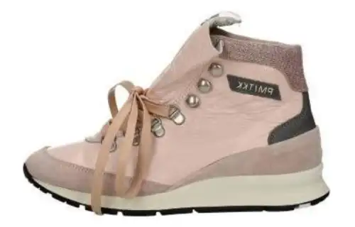 PHILIPPE MODEL Leather Cushioning High top Casual Shoes Women's Pink