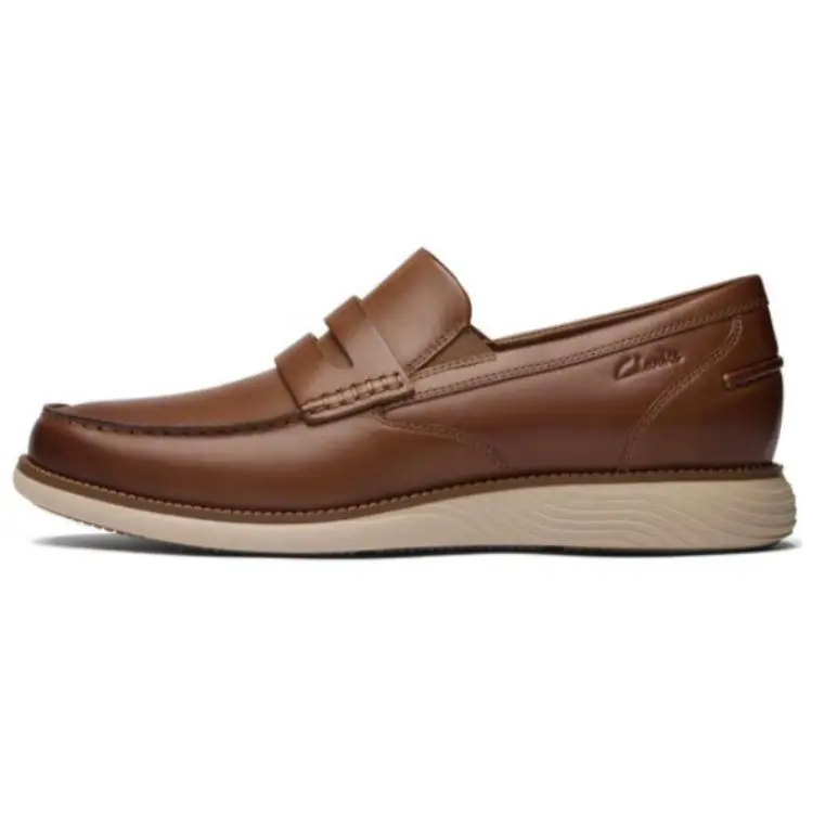 Clarks Lite Leap Collection Cow Leather Loafers 2.5cm Men's Tan