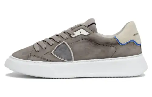 PHILIPPE MODEL Suede Low top Skateboard Shoes Men's Gray