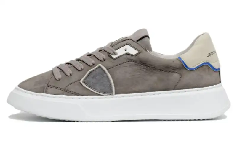 PHILIPPE MODEL Suede Low top Skateboard Shoes Men's Gray