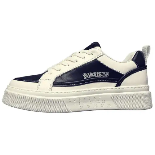 JANE HARLOW Top Grain Cow Leather Slip Resistant Abrasion Resistant Low top Casual Shoes Men's White Black