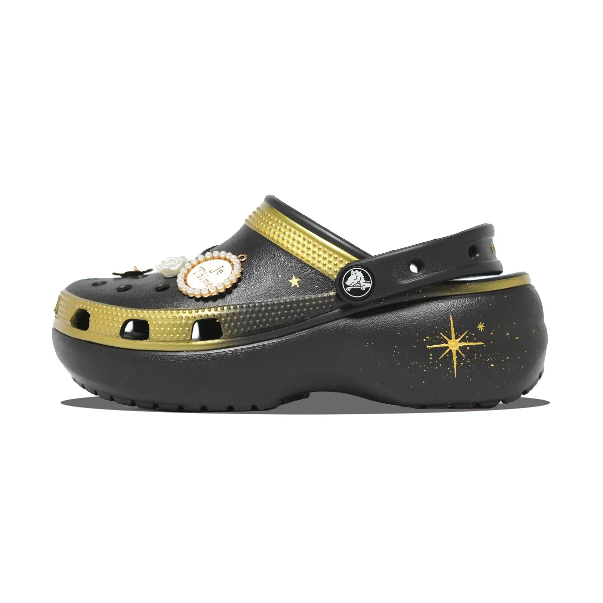 Crocs Classic Platform Clog Trendy, Individual, Versatile, Classic EVA Clogs Women's Black Gold